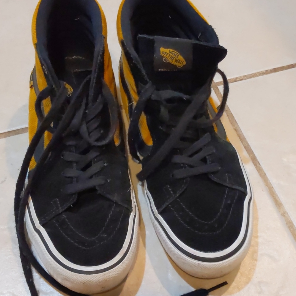 Vans black and yellow